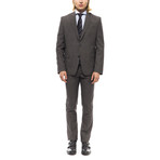 Dino Wool Textured Suit // Grey Hatch (Euro: 52)