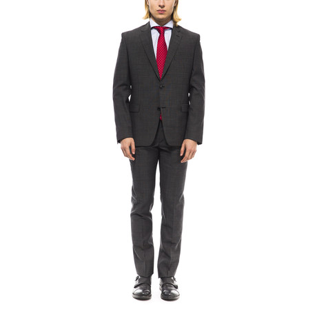 Pasquale Wool Textured Suit // Grey Hatch (Euro: 46)