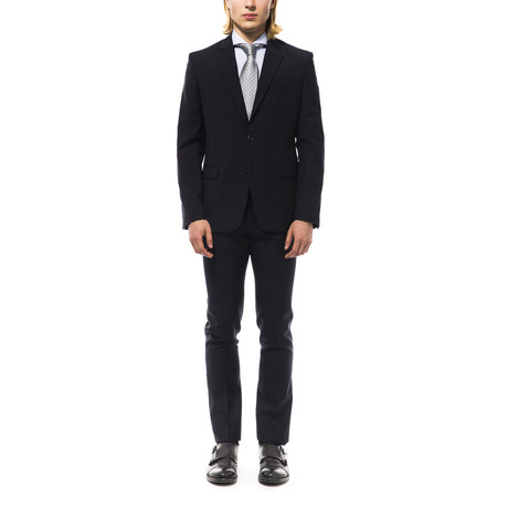 Valerio Wool Pinstripe Suit // Black (Euro: 46)