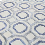 Octagon // Ivory + Blue Rug (2'6"L x 8'W)