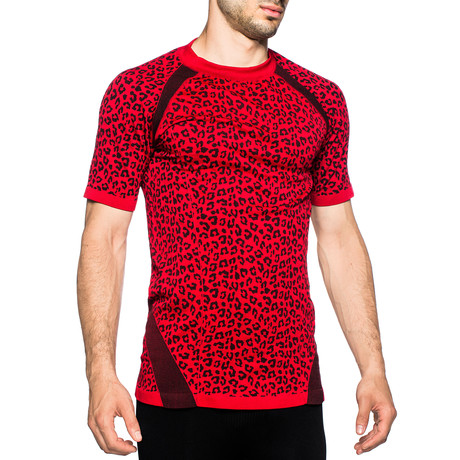 Climawear // Leopard Running Tee // Red + Black (S)