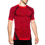 Climawear // Leopard Running Tee // Red + Black (S)