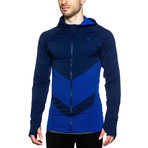 Hooded Chevron Zip-Up // Blue + Imperial Blue (L)