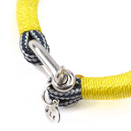 Stainless Steel D-Shackle Cuff // Stripe + Yellow