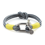 Stainless Steel D-Shackle Cuff // Stripe + Yellow