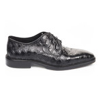 Jayson Croc Texture Dress Shoe // Black (Euro: 42)