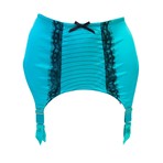 Portia Vintage Stitch Suspender Belt // Teal (XS)