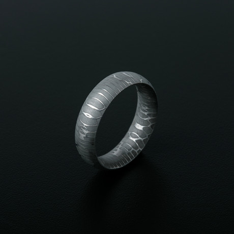 Python Pattern Damascus Ring // Minimalist (Size 6)