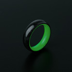 Carbon Lume Ring // Green (Size 6)