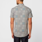 Milano Short-Sleeve Button-Up // Grey + Green (XL)