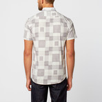 Milano Short-Sleeve Button-Up // White + Grey Check (L)