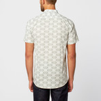 Milano Short-Sleeve Button-Up // Grey + White (M)