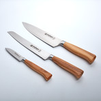 Pfeilring Cutlery // Chef, Bread + Paring Knife Set