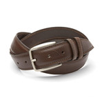 Gian Classic Top Stitch Belt // Dark Brown (Size 120 cm)