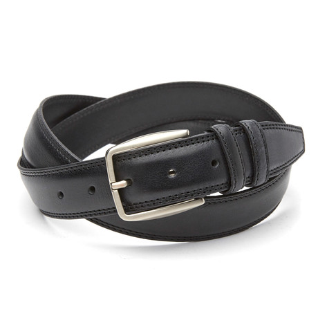 Gian Classic Top Stitch Belt // Black (Size 110 cm)