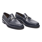 Leather Sole Metal Ornament Loafer // Blue (Euro: 39)