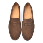 Rubber Sole Suede Banded Loafer // Chestnut (Euro: 45)