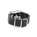 Apple Watch Strap // Black + Stainless Steel Silver (Small/Medium)