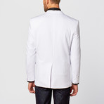 Slim-Fit Knit Contrast Blazer // White (2XL)