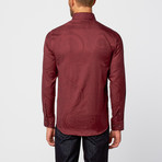 Jacquard Dress Shirt // Burgundy (XS)