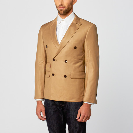 Double Breasted Dress Jacket // Beige (US: 36R)