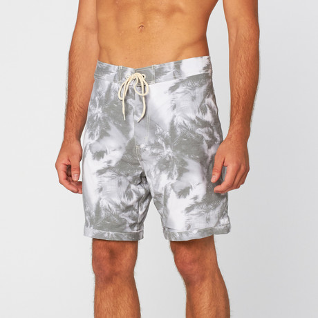 Original Paperbacks // Venice Palms Swim Short // White (36)
