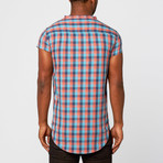 Cavier Clothing // Kensington Extendo Shirt // Coral + Teal Check Cross (S)