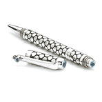 Sterling Silver Honeycomb Pen (Peridot)