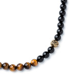 Onyx Beaded Necklace // Tigereye
