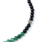 Onyx Beaded Necklace // African Jade