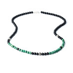 Onyx Beaded Necklace // African Jade