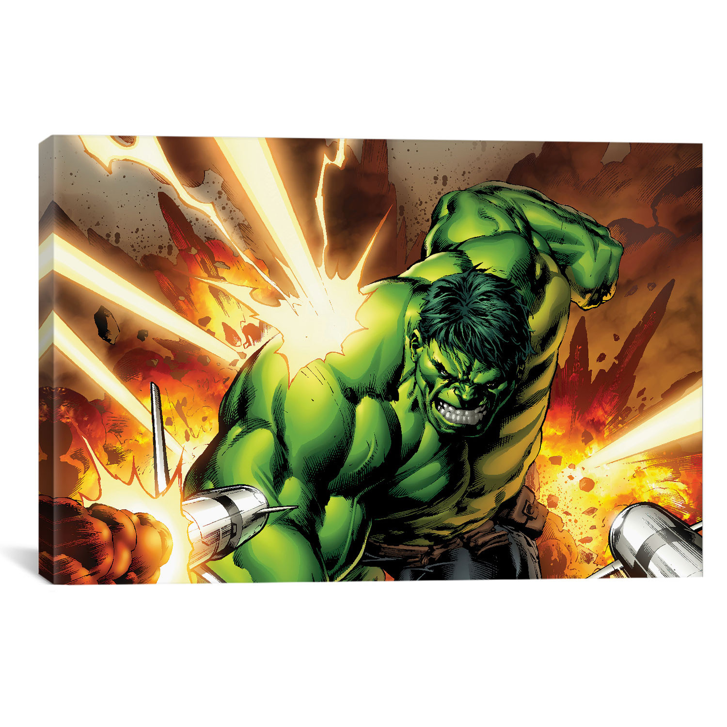 Hulk Classic Artwork // Charging Into A Rocket Assault (60