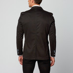 Cotton Blend Double Breasted Blazer // Black (M)