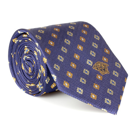 Nikolai Floral Tie // Blue + Gold