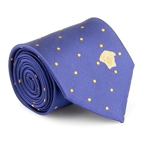 Orion Dot Silk Tie // Blue + Yellow