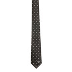 Orion Silk Tie // Black + Silver Dot