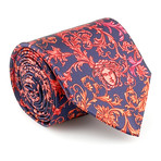 Medusa Silk Tie // Red + Navy