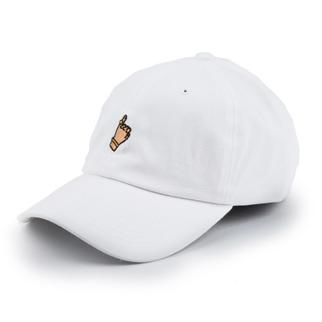 Pinky Ring Dad Cap // White
