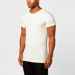 Basic Solid Short-Sleeve Shirt // Ivory // Pack of 2 (XL)