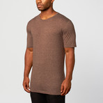 Basic Solid Short-Sleeve Shirt // Brown // Pack of 2 (XS)