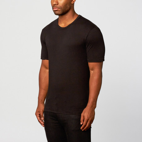 Solid Short-Sleeve Shirt // Black // Pack of 2 (XS)