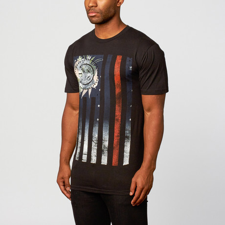 Civil // Liberty Flag Short-Sleeve Shirt // Black (XS)