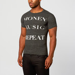 Classy // "Money, Music, Repeat" Short-Sleeve Shirt // Charcoal (XS)