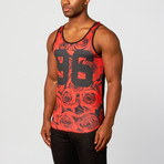 Classy // Rose Jersey Tank Top // Red + Black (XS)