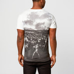 Hollywood Hills // Model Short-Sleeve Shirt // Black + White (XL)