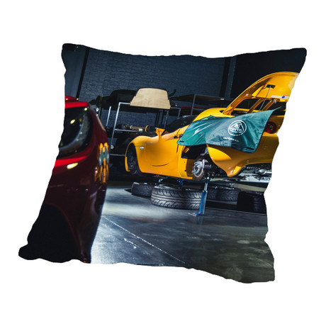 Yellow Car // Pillow (16"L x 16"W)