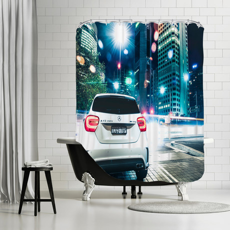 White Mercedes 2 // Shower Curtain