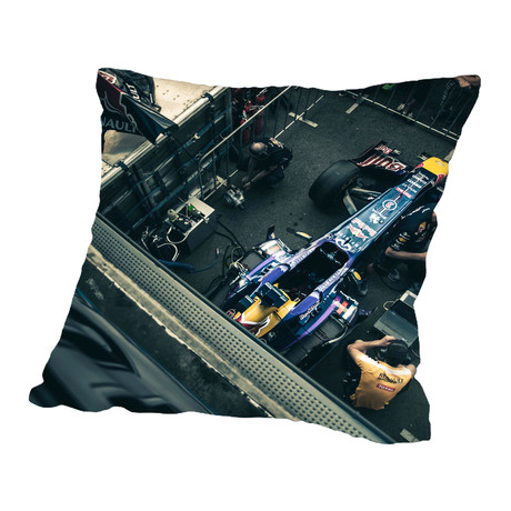 F1 Car Blue // Pillow (16"L x 16"W)