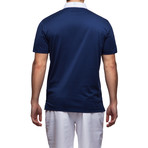 Devereux // Cole Polo // Navy + White + Aqua (L)