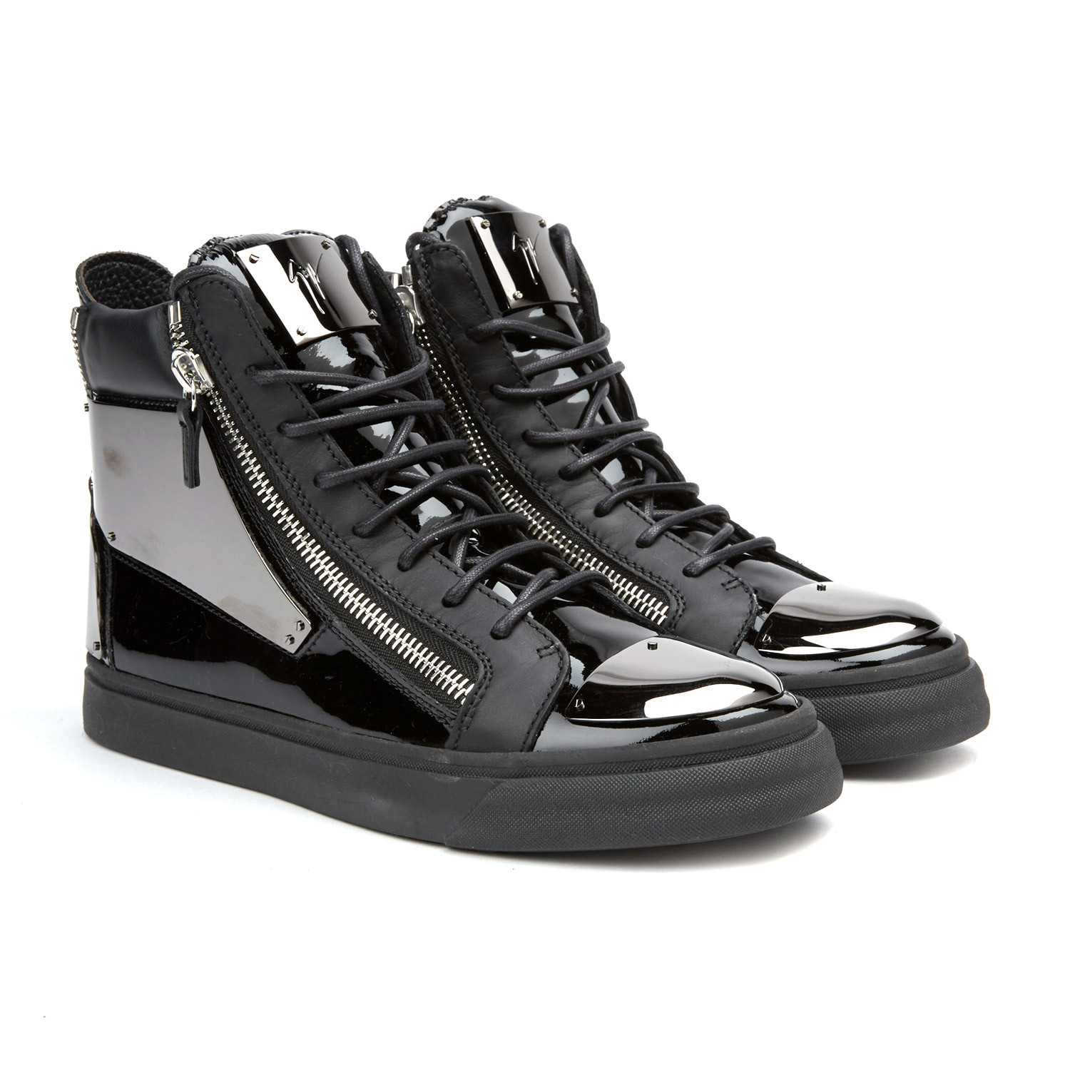 Martino Patent Zip-Up Sneaker // Black (Euro: 39) - Giuseppe Zanotti ...